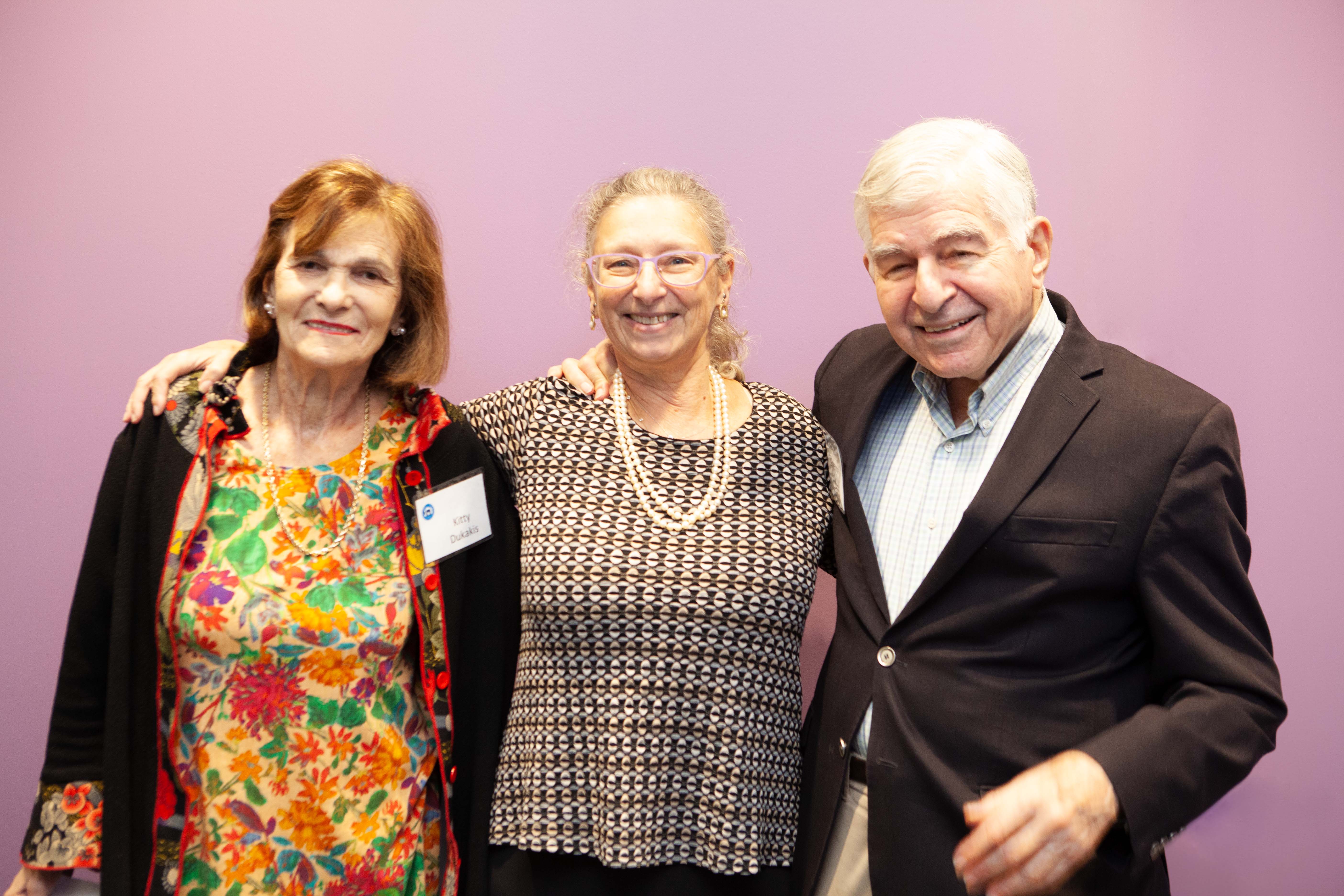 Pictured left to right: Kitty Dukakis, Amy Schectman, and Michael Dukakis