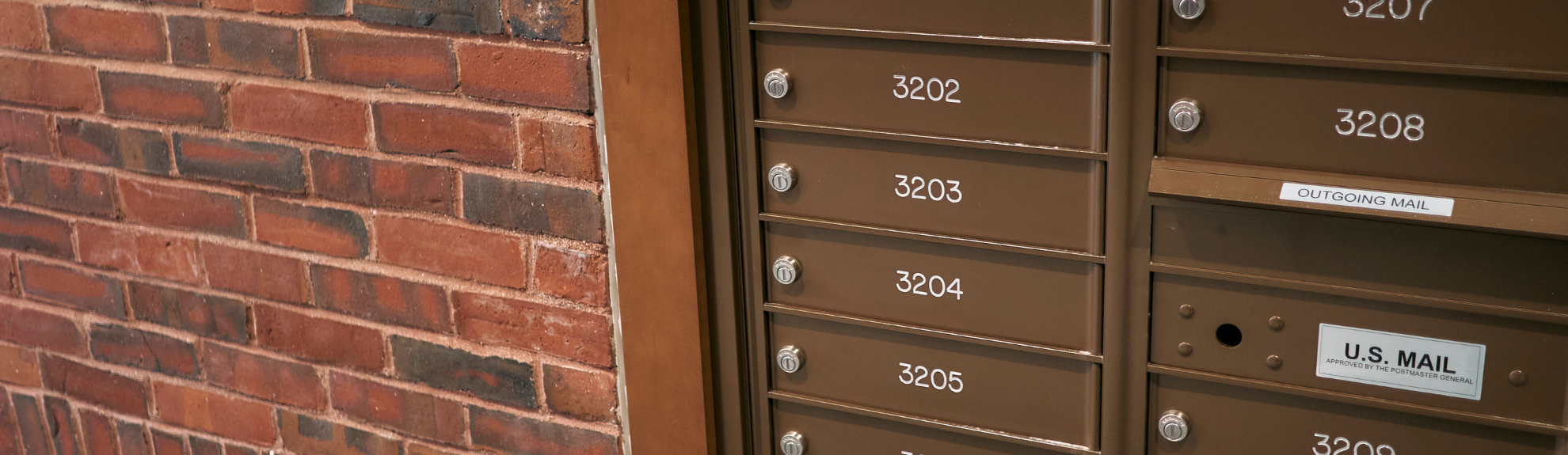 Interior photo of mailboxes inside a 2Life community