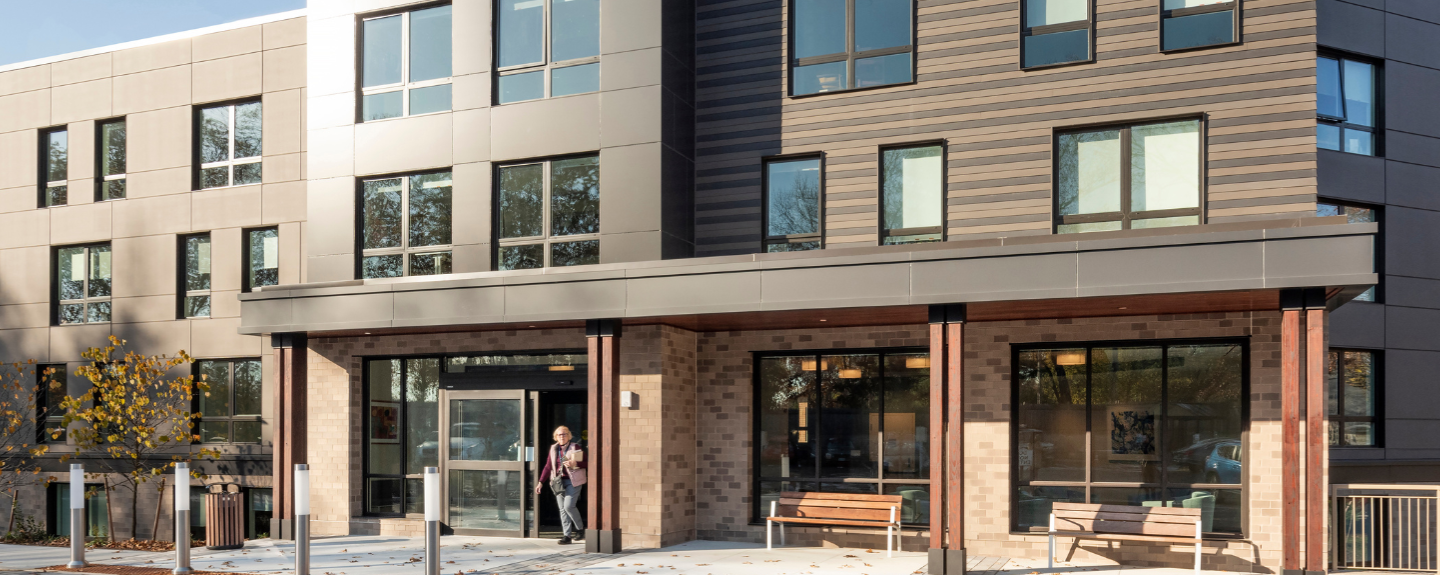 Exterior photo of Golda Meir House in Newton, MA