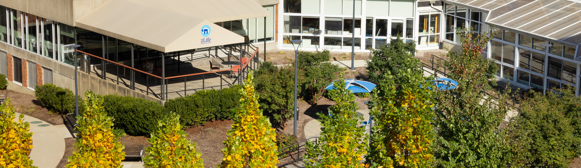 Exterior photo of a Brighton Campus courtyard