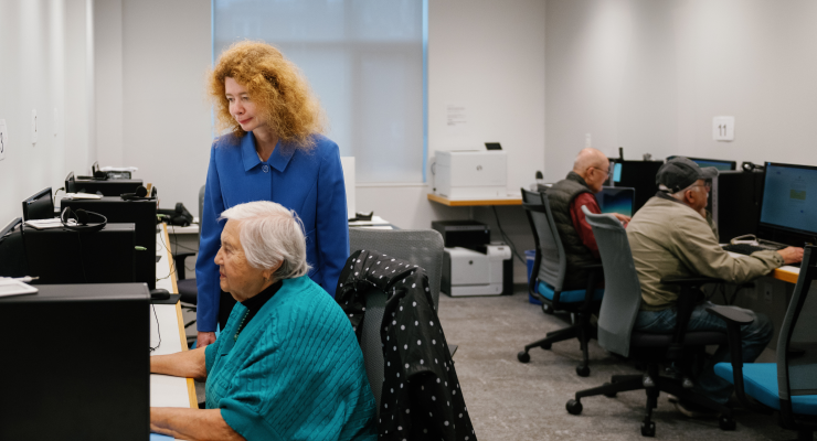 Anna Verbuk in technology lab