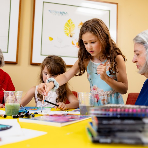 Residents and children art project