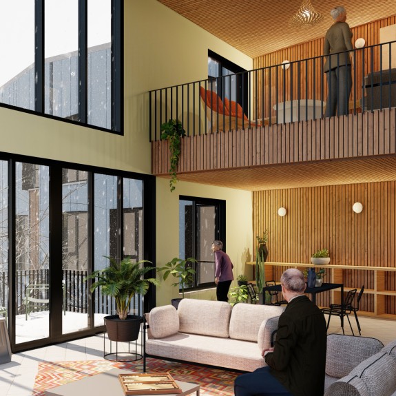 Interior rendering of Solimine House in Lynn, MA