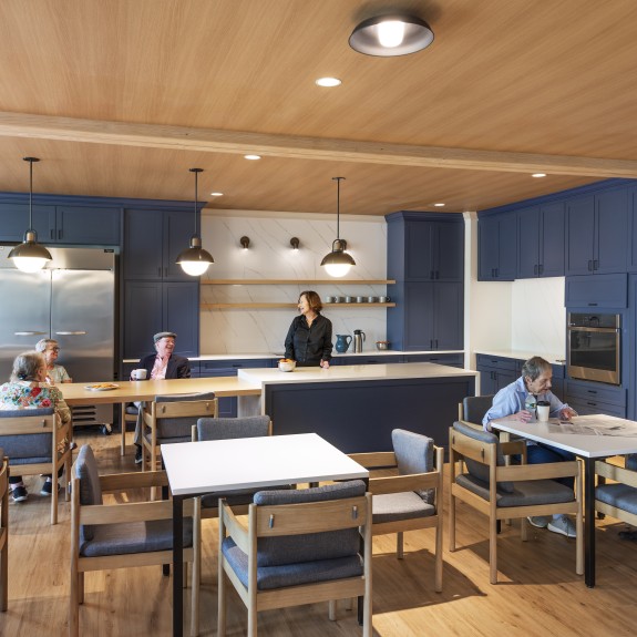 Interior photo of one of Leland House's multipurpose rooms