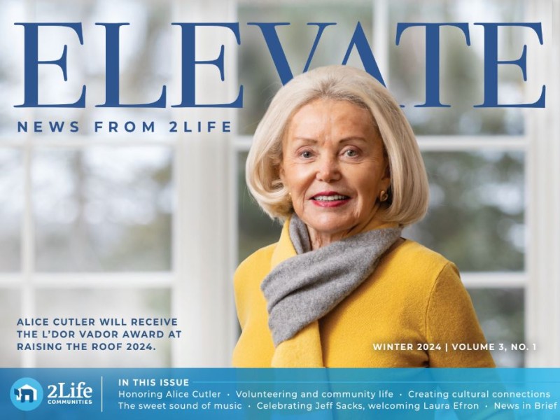 Cover of the Spring 2024 issue of Elevate, featuring a photo of Alice Cutler, future L'Dor VaDor award recipient