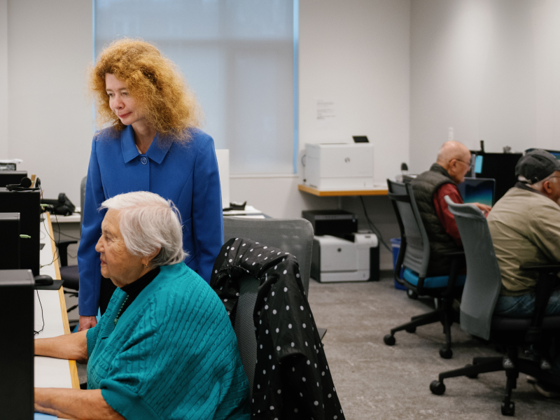 Anna Verbuk in technology lab