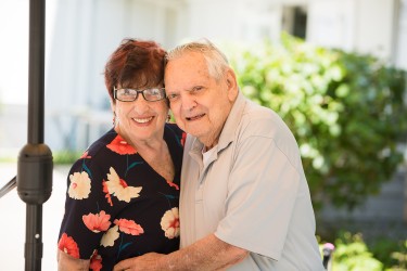 Two people hugging